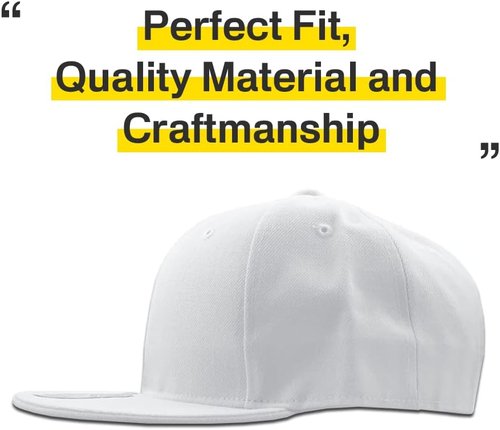 KBETHOS® 6 Panel Flat Brim Fitted Cap - Original Design for Ultimate Comfort & Style