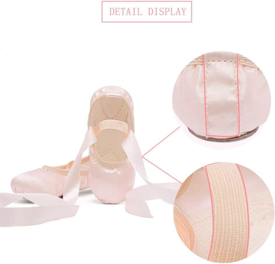 Stelle Ballet Shoes - Satin Ribbons Dance Slippers for Girls | Toddler to Big Kids Sizes