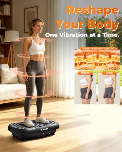 120-Level Vibration Plate Exercise Machine with Resistance Bands for Full Body Workout