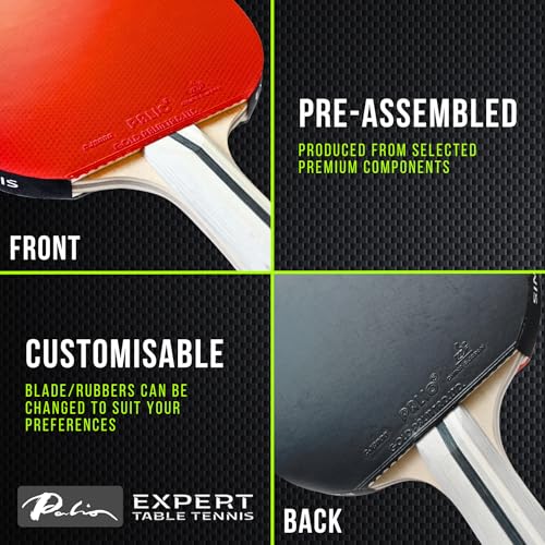 Expert Table Tennis Set of 2 Rackets with Case - ITTF Approved Spin & Control