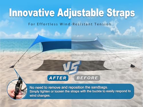 Bestset Royal Blue 10x10ft UPF50+ Beach Tent Sun Shelter with 2 Poles