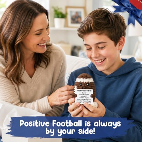 Positive Football Crochet Gift - Inspirational Stress Relief Decor for Men Women