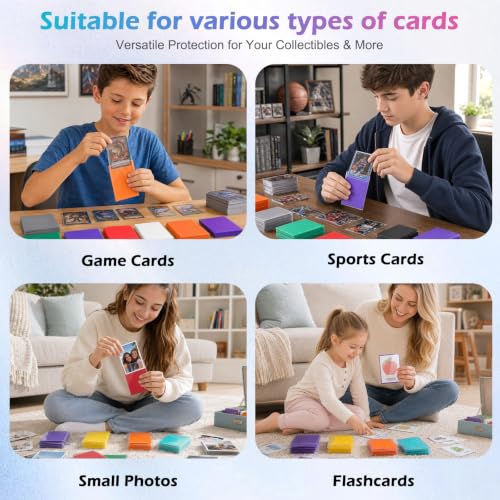 500 Card Sleeves Toploaders Set - 5 Colors for Trading Cards, Standard Size