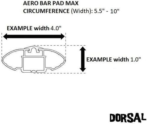 DORSAL Aero Roof Rack Pads - No Fade Sunguard for Factory & Wide Crossbars - Pack of 2 for Surfboards, Kayaks, SUPs, Snowboards - 20" Black