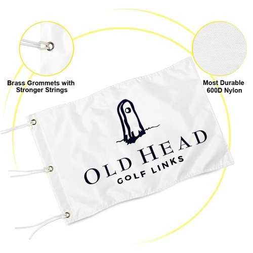 2BUT Old Head Golf Links Golf Pin PGA Flag Practic Putting Green Golf Flag For Backyard Garden Double-Sewn 600D Nylon Miniature Pin Flag (20"X13" Grommet)