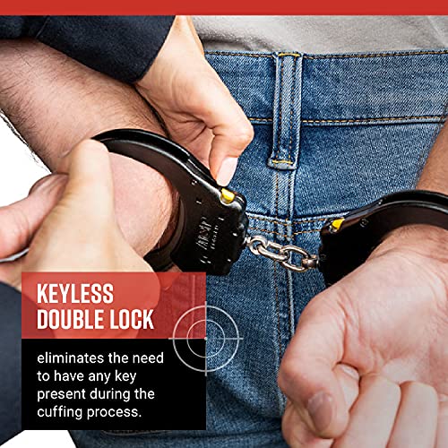 ASP Plus Cuffs Keyless Double-Locking Aluminum Chain Handcuffs - Ultra Plus 1 Pawl
