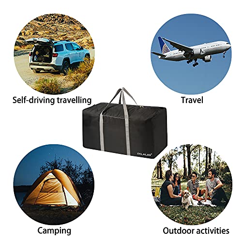 96L Waterproof Travel Duffle Bag - Extra Large Lightweight Carry-On for Men Women - Black