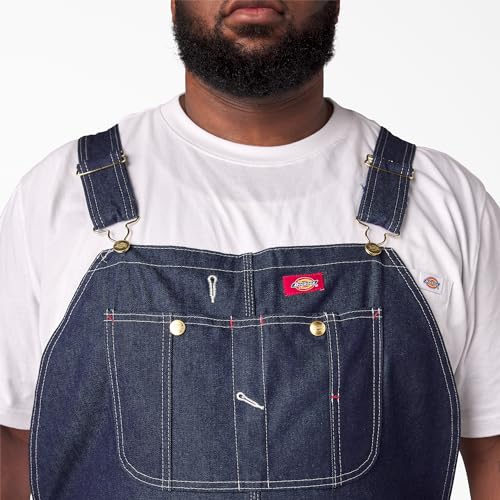 Dickies Men's Bib Overalls 36W x 32L Indigo Rigid Workwear Durable Cotton Denim