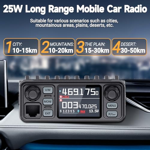 ABBREE GMRS Mobile Radio 25W Long Range Two-Way Repeater NOAA Emergency