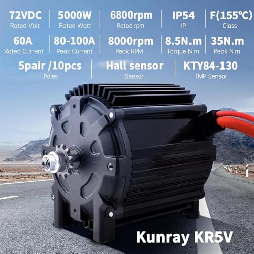 Kunray KR5V V2 72V 5000W Brushless DC Electric Motor for E-Bikes & Scooters