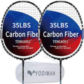 Graphite Badminton Rackets 2Pack Lightweight Professional-Grade BLACK Silver