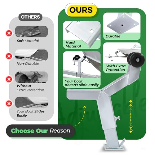 Boat Trailer Winch Stand with Adjustable Height & Trailer Rollers - Heavy Duty Steel