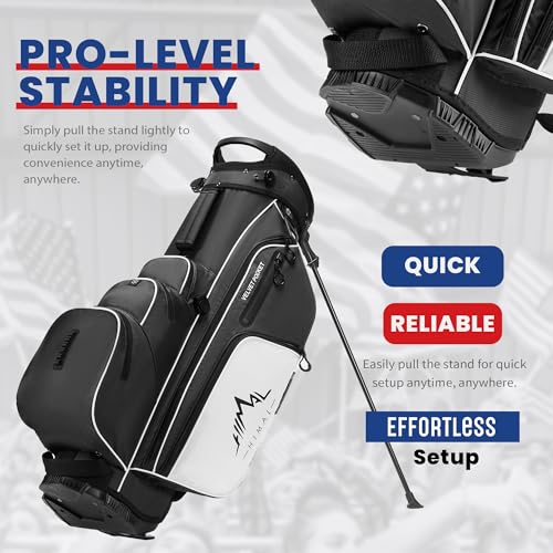 uniHimal 4-Way Golf Stand Bag Waterproof Lightweight with Full-Length Divider