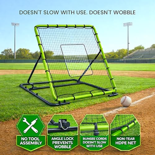 Baseball & Softball Rebounder Net - Portable Fielding Trainer for Solo Practice