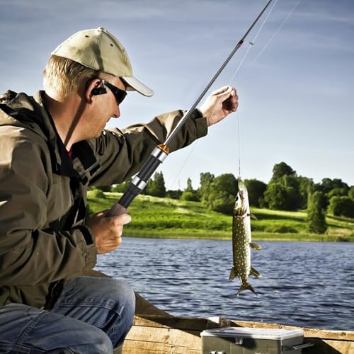 25.6 Inch Pocket Telescopic Fishing Rod - Ultra-Light Carbon Travel Ice & Saltwater Rod with Cork Handle