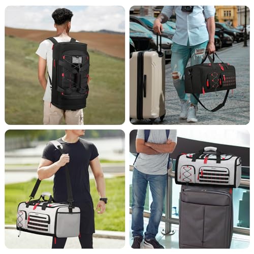 Expandable Gym Duffle Bag for Men & Women 45L-50L Grey Sports Bag
