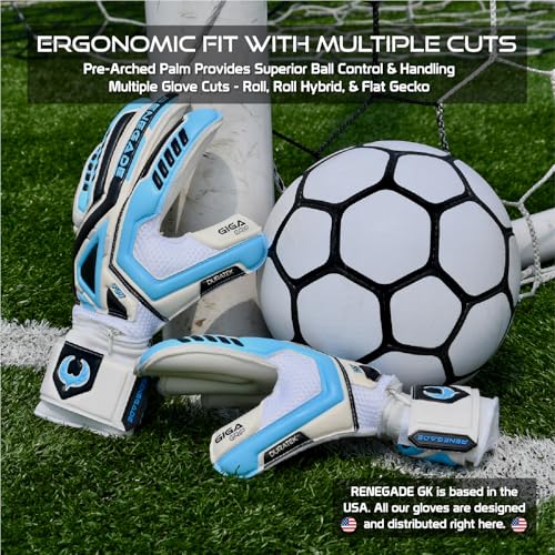 Renegade GK Fury Sub-Z Roll Cut Goalkeeper Gloves with Microbe-Guard - Youth & Adult Sizes