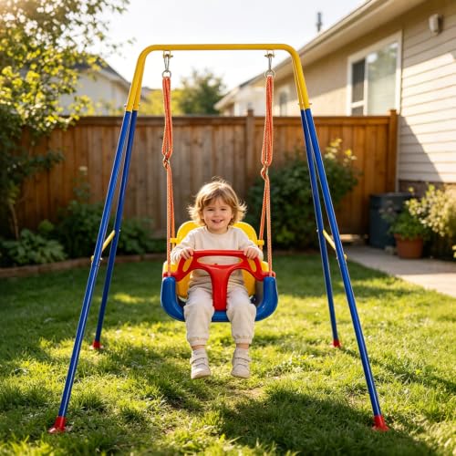 Luxdsgn 2-in-1 Toddler & Baby Swing Set - Blue, Indoor & Outdoor Bouncer for Kids 3-10