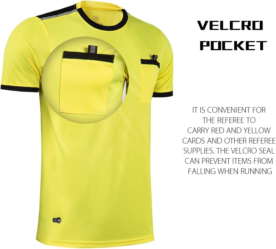 Skiennix Men's Soccer Referee Uniform - Short Sleeve Jersey with Matching Shorts | Professional Fit