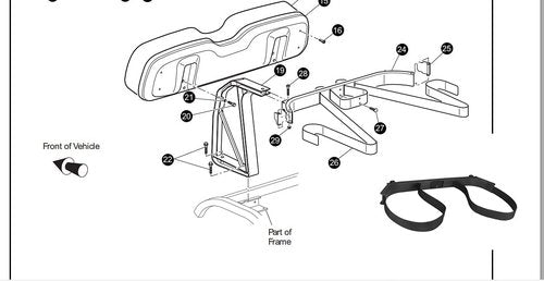Golf Cart Golf Bag Holder Bracket | Bag Retainer Strap for EZGO Golf Cart Medalist & TXT Replace#71851-G01