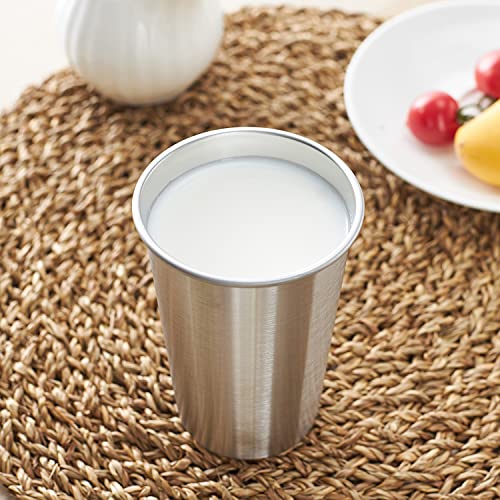 16 Pack 16oz Stainless Steel Pint Cups - Unbreakable, Stackable Drinking Glasses