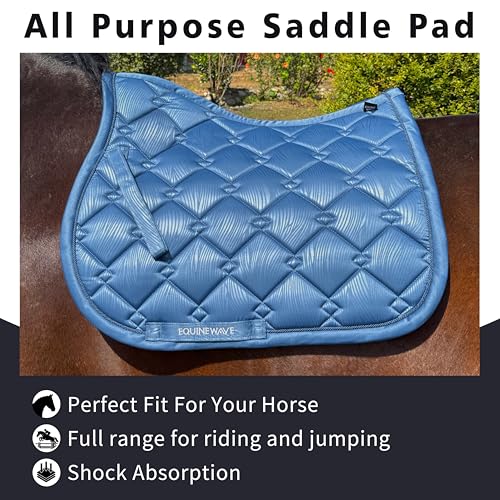 EQUINEWAVE All Purpose Saddle Pad Blue Horizon Embossed Satin Equine Tack