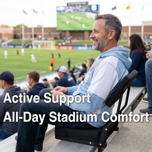 Black 2-Pack Swivel Stadium Bleacher Seats with Back & Cushions, Portable & Anti-Tip