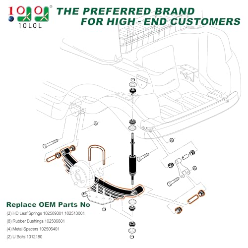 Heavy Duty Golf Cart Rear Leaf Spring Kit for Club Car Precedent Onward Tempo 2004+