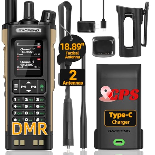 Baofeng DM32UV DMR Ham Radio Handheld Two-Way Radio with GPS - Brown