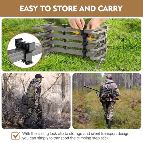 Aluminum Climbing Sticks for Hunting, Non-Slip Tree Stand Steps Set of 4