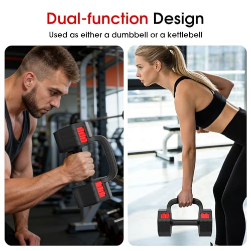 Black Adjustable Dumbbell Set 4-in-1 5-20.5lb for Home Gym - Hamjoiet