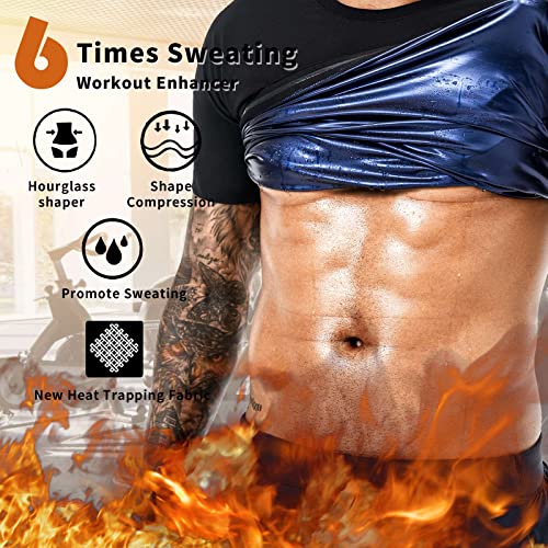Men's Sauna Sweat Suit Waist Trainer Compression Vest - Large Black