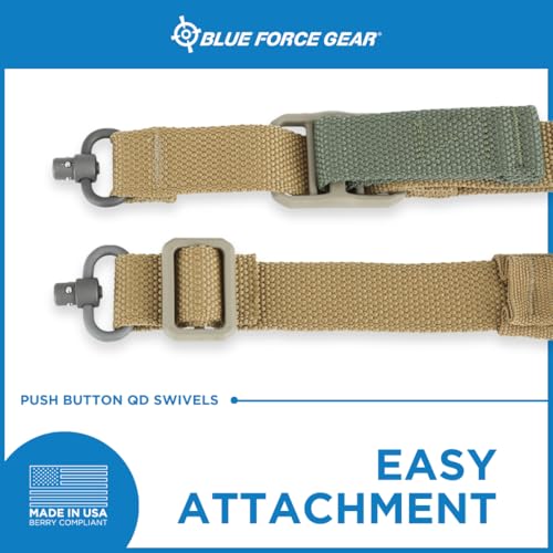 Coyote Brown Blue Force Gear Vickers Padded Sling with Swivels - Made in USA