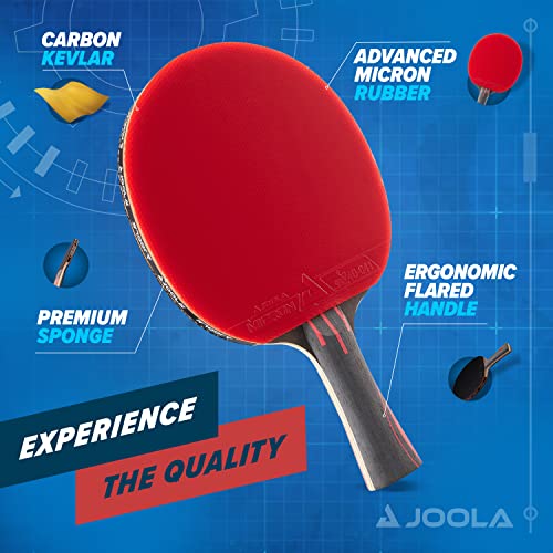 Ping Pong Paddle - JOOLA Infinity Overdrive Carbon Tech with Red Handle - Professional Table Tennis Racket