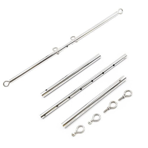 YILUQIFLY Stainless Steel Silver Adjustable Pilates Bar Set Sports Aid Training Fitness Gear (Silver A)