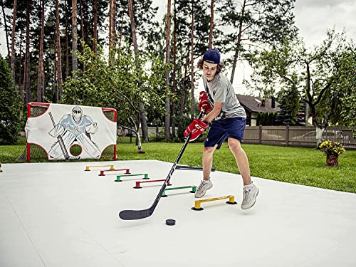 Hockey Stick Handling Aid for Puck Control & Reaction Training – Portable, Adjustable Practice Equipment