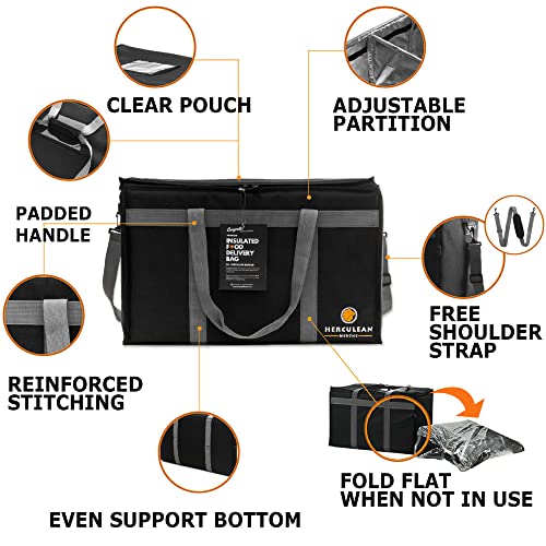 Large Insulated Food Delivery Bag for Catering & Takeout - Hot Cold Thermal Carrier