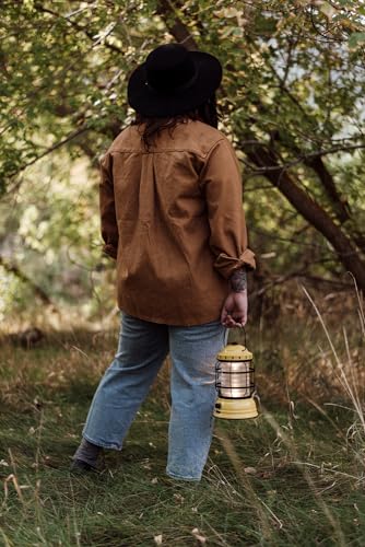 Vintage Rechargeable LED Camping Lantern - Dusty Yellow, Adjustable Brightness, Battery Operated Outdoor Light