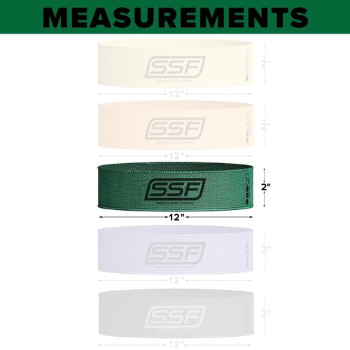 Serious Steel Fitness Fabric Mini Loop Non-Slip Resistance Band Set, Warm-Up, Physical Therapy, Glute Training, Speed and Agility Exercise Bands (Level 3 - Medium (Green))