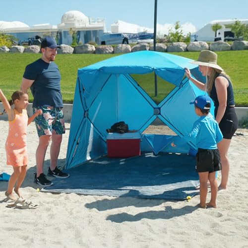 Night Cat Pop-Up Beach Tent with Canopy & UV Protection for 3-4 People