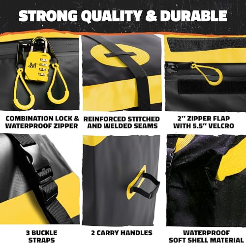 Mockins 20 CuFt Waterproof Cargo Bag for Hitch Carrier – 60x20x29 Inch All-Weather Storage