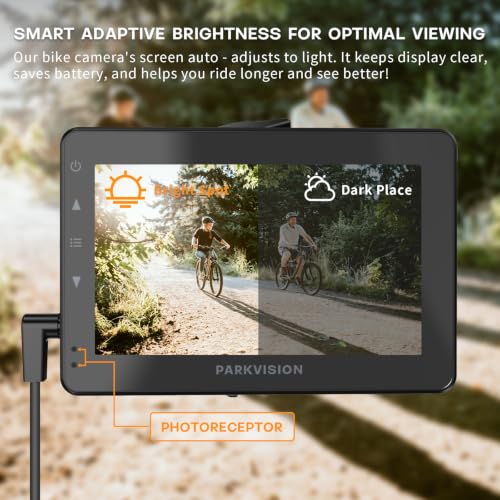 PARKVISION Bicycle Rear View Camera 1080P Monitor Night Vision 9-Hour Battery