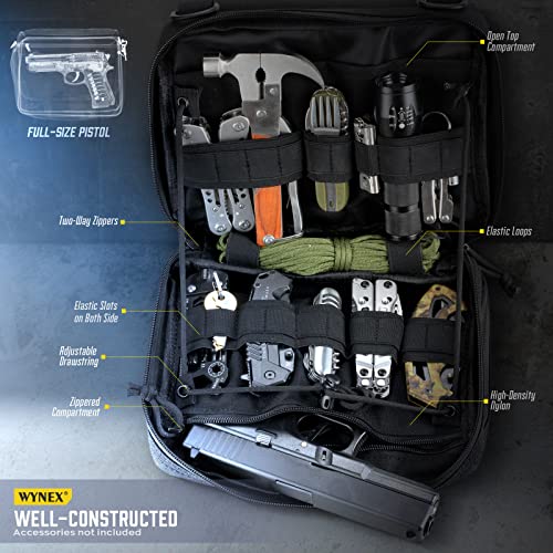 WYNEX Tactical Large Admin Molle Pouch Double Layer Design Black