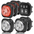 6pcs Bike Lights with Remote Control - Front & Rear LED Turn Signals Brake Lights