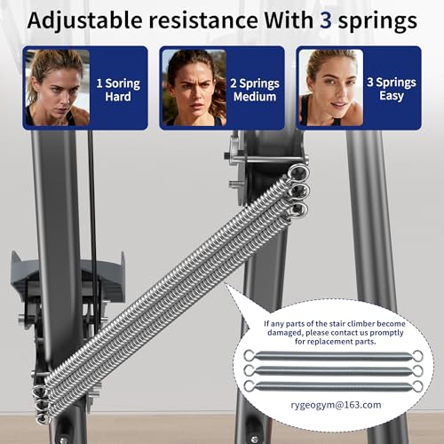 Foldable Stair Climber with Resistance Bands for Full Body Cardio Workout