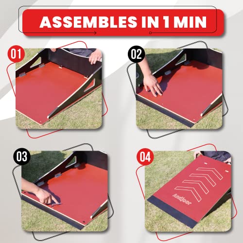 Kids Jumping Ramp for Skateboard Bike Scooter BMX RC Car - Red, 34.37 in, L220