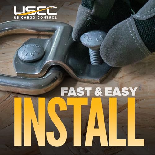 316 Stainless Steel Bolt-On D Ring Tie Down Anchors - 2-5/16 Inch, Pack of 4