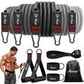 HPYGN Resistance Bands with Handles 300 lb Grey – Home Workout Exercise Bands