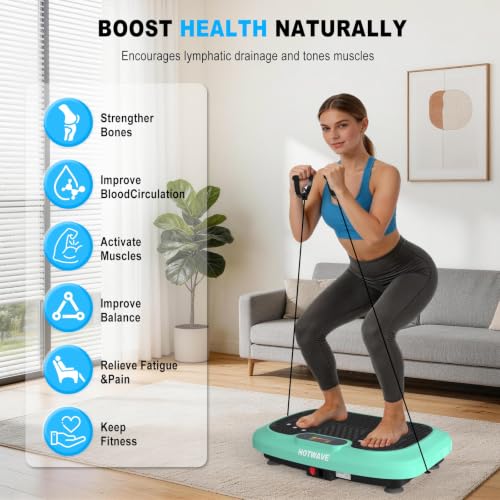 Hotwave Vibration Plate Exercise Machine - Blue Home Gym Body Toning