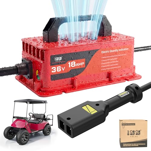 10L0L 36V Golf Cart Charger for EZGO TXT - Red, 18A Smart Rapid Charger